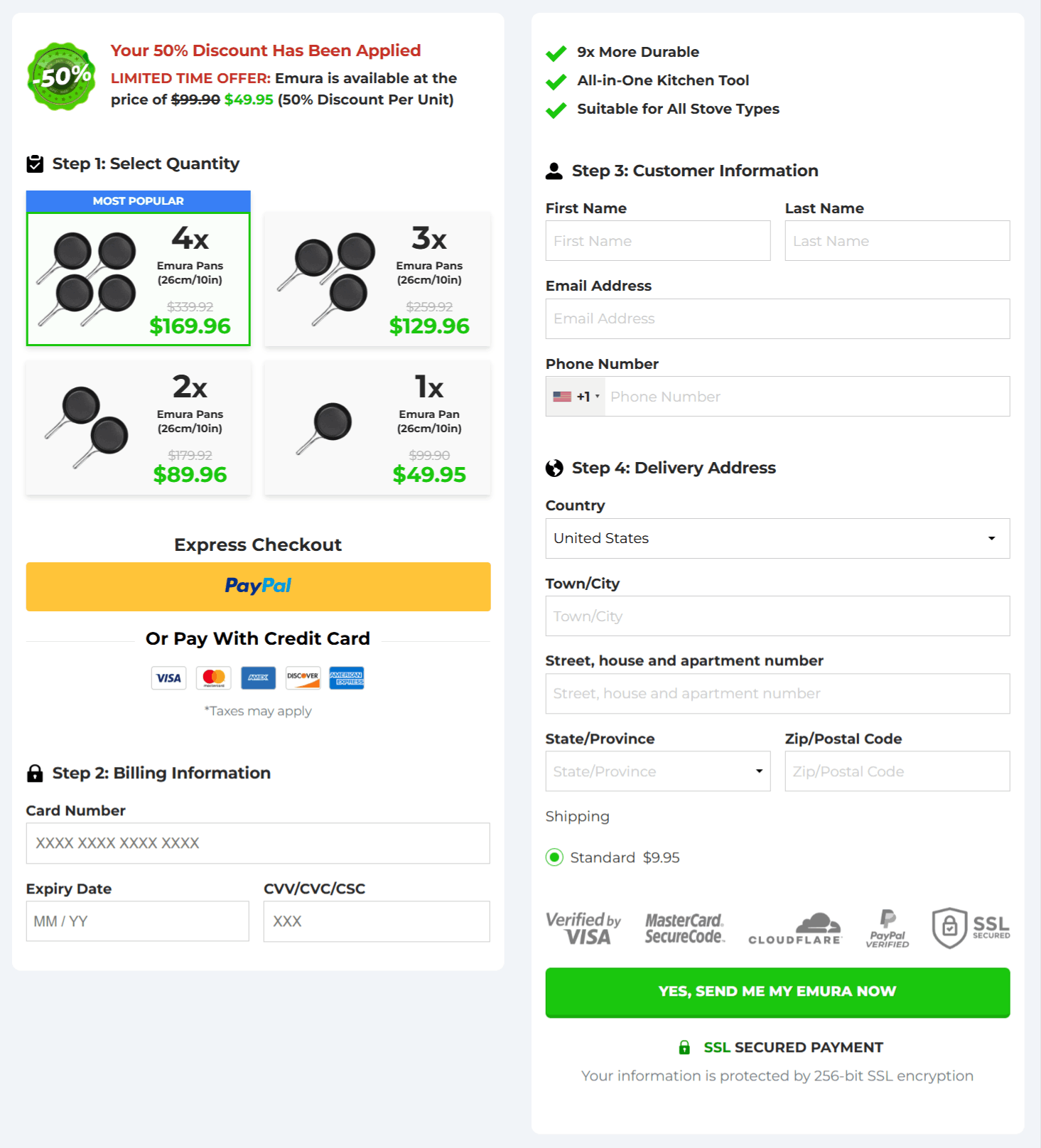 Emura Non-Stick Pan checkout page